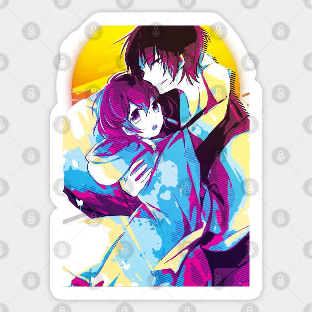 Yona and Hak Sticker by 80sRetro